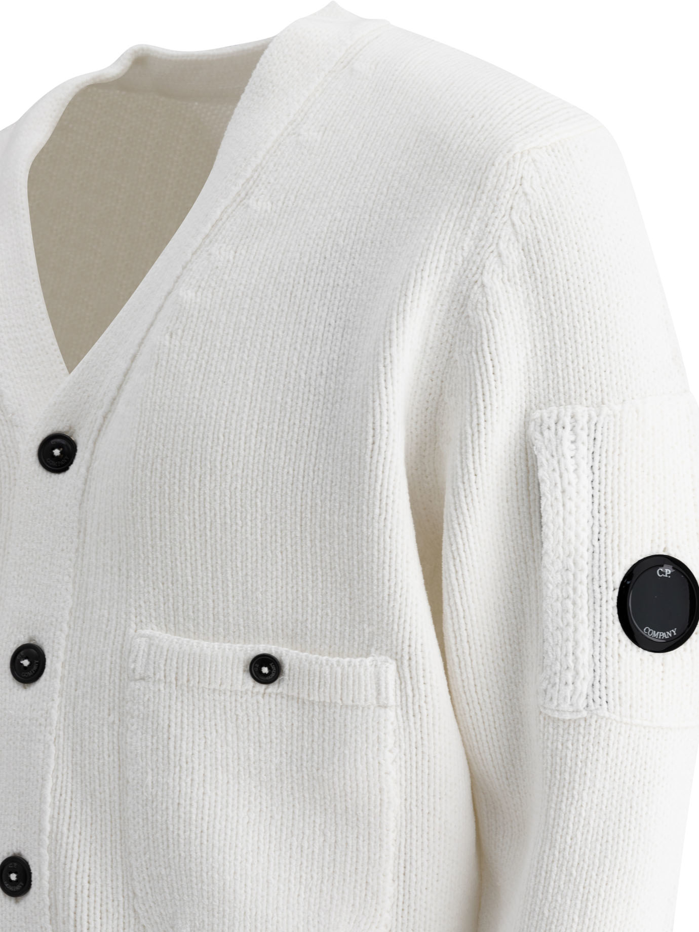 C.P. COMPANY White Chenille cardigan